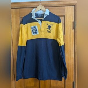 Ralph Lauren Navy and Yellow Rugby Shirt